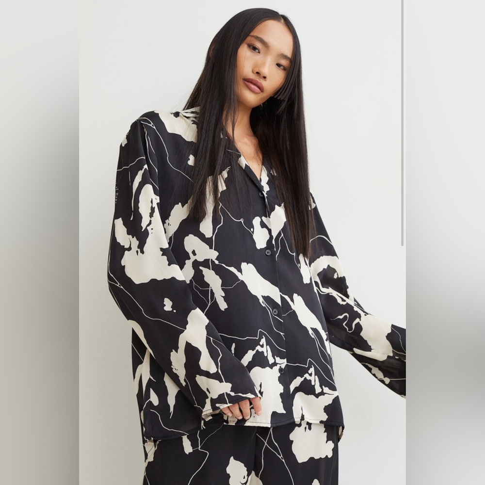 Satin Button Up Resort Shirt